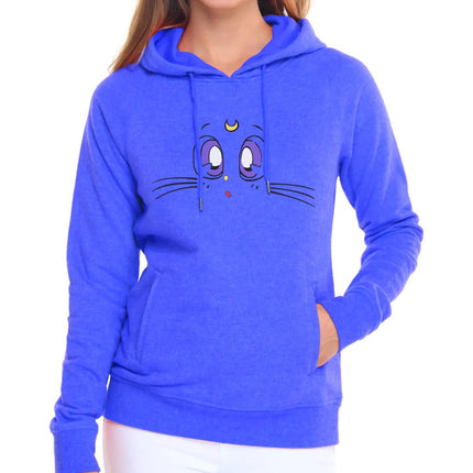 Women's Hooded Sweatshirt with Fleece Cat Design - Lamarshop1