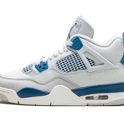 Jordan 4 “Military Blue” Grade School Size 5Y Off-White/Neutral Grey-Military Blue (HF4281-141)