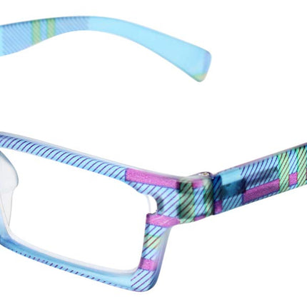 Calabria Jordan Vintage Retro Rectangle Reading Glasses +3.50 Blue Men Women Designer Single Power Reader Soft Case Included