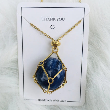 Crystal Raw Stone Pendant Necklace - Lamarshop1