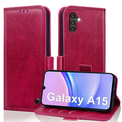 Wallet Case for Samsung Galaxy A15 5G with RFID Blocking Credit Card Holder, PU Leather Folio Flip Kickstand Protective Shockproof Cover Women Men for Galaxy A15 5G Phone Case - Black - Lamarshop1