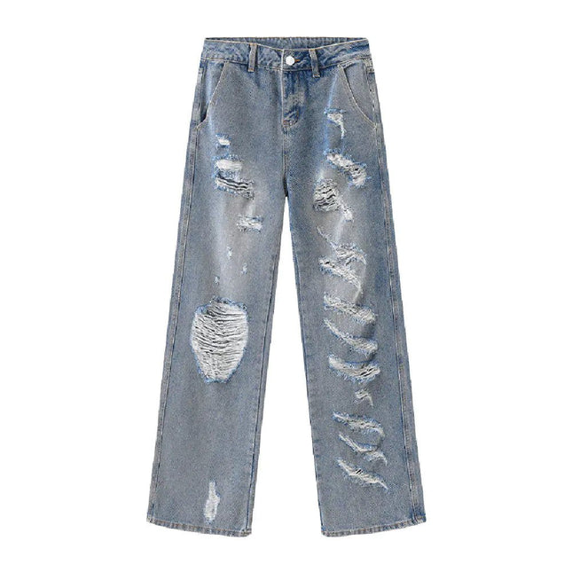 Women's Torn Wide Leg Jeans