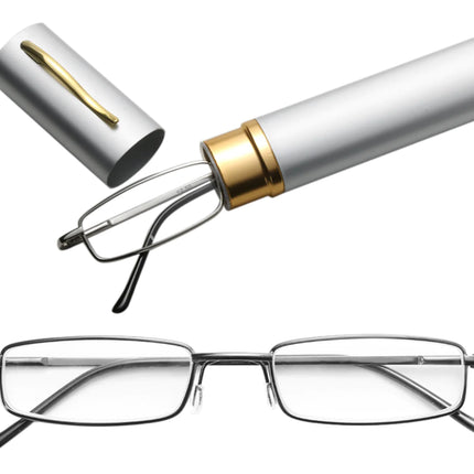 Classic HD Spring Compact Reading Glasses Readers Travel Slim Design with Case - Lamarshop1