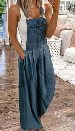 WOLFF Stylish Overall with Mid-Waist Wide-Leg Jeans