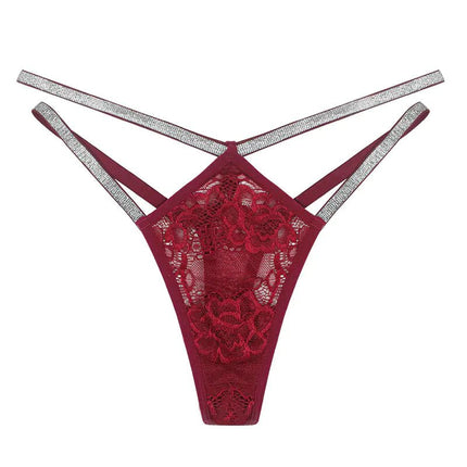 Women's Lace Mesh Seamless Adjustable Thong Panties - Lamarshop1