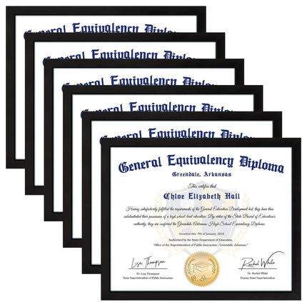 FIXSMITH 8.5x11 Diploma Frame Black Picture Frame with Clear Plexiglass 2 Pack Certificate Frame for Wall Display 8.5x11 Document Frame High School Diploma Frame