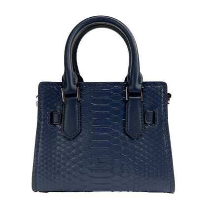 Michael Kors Hamilton XS Navy Snake Satchel Crossbody