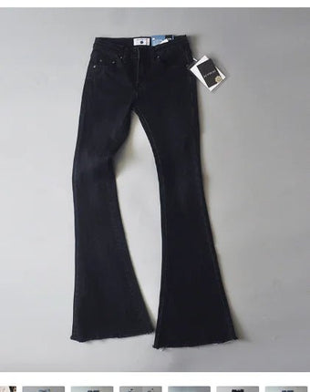 Women's Slim-Fitting Mid-Waist Wide-Leg Jeans
