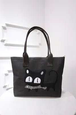 Cartoon Cat Handbags for Ladies with Fish Design