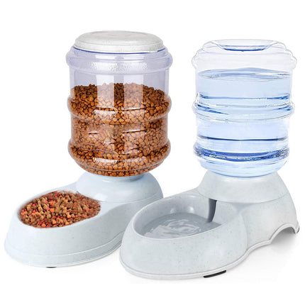 Automatic Dog Feeder and Water Dispenser Set for Large Dogs 3 Gallon Gravity Dog Cat Food and Water Dispenser Set with Pet Food BowlLarge Dog Food Water Dispenser Station