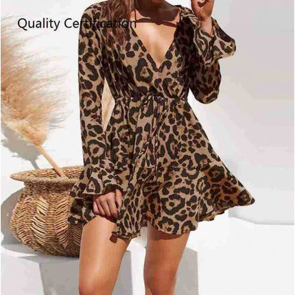 Casual Ruffle Long Sleeve A-line Mini Party Dress