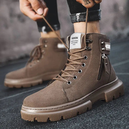 Retro British High - Top Martin Tooling Boots for Men - Lamarshop1