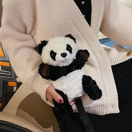 Cute Plush Panda Mini Shoulder Bag, Cartoon Crossbody - Lamarshop1