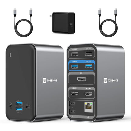 USB C Docking Station Dual Monitor 13-in-1 Laptop Docking Station with Dual HDMI DP 65W Power Supply 7 USB PortsGigabit Ethernet and Audio Universal USB C Dock for Dell HP Lenovo Surface