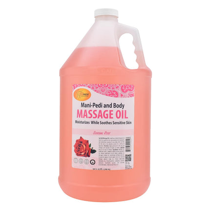 SPA REDI - Massage Oil Sensual Rose 128 Oz - Professional Pedicure Manicure Full Body Massage Therapy Made with Almond Oil Cotton Seed Oil Sunflower Oil Avocado Oil Essential Oils Vitamin E