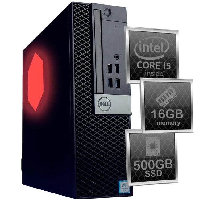 Dell Optiplex 5050 (RGB) Desktop Computer | Quad Intel i5 (3.2) | 16GB DDR4 RAM | 500GB SSD Solid State | Windows 10 Professional | Home or Office PC (Renewed) - Lamarshop1