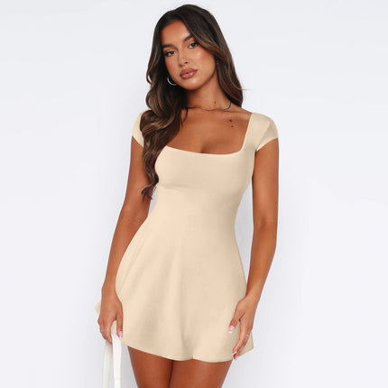 Y2K Style Minimalist Backless A-Line Dress for Summer