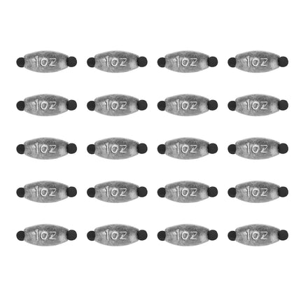 20 Pack Removable Rubber Core Weights Twist-Lock Sinker Size 1/16 1/8 3/16 1/4 3/8 1/2 3/4 1OZ