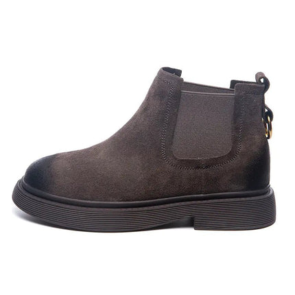 Women's Martin Boots 2020, Leather Chunky Ankle Boots - Lamarshop1