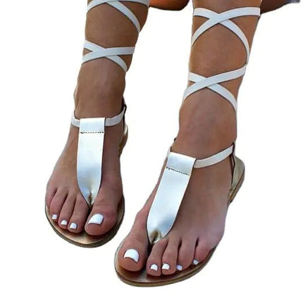 Summer Thin Strap Flat Sandals - Lamarshop1
