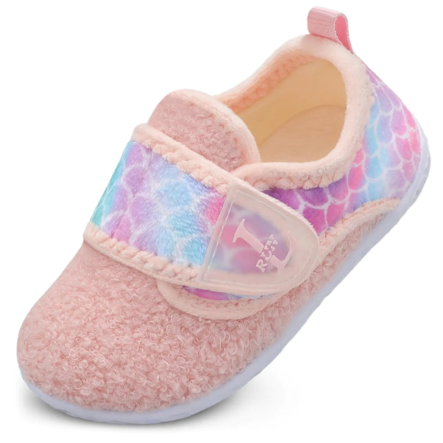 L - RUN Toddler House Shoes Boys Girls Warm Winter Slippers Non - Slip Indoor Household Shoes Pink M US 5.5 - 6 Toddler - Lamarshop1