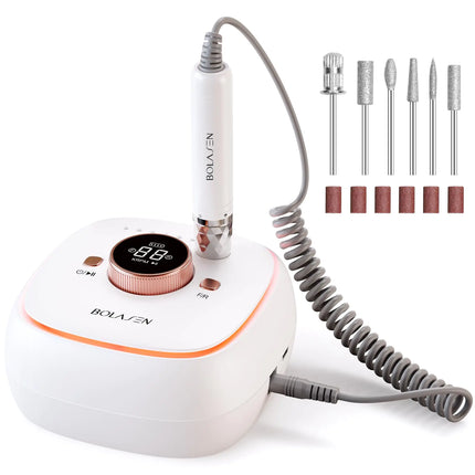 BOLASEN 40000RPM Professional Brushless Nail Drill 7800mAh Rechargeable Cordless Electric Nail File Fast Removal Nail Drill for Acrylic Gel Nail Auto Start - Stop Perfect for Salon Use HaloDrill 10 - Lamarshop1