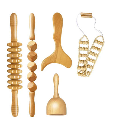 Wooden Anti-Cellulite Hand Massage Roller Set (Multiple Options)