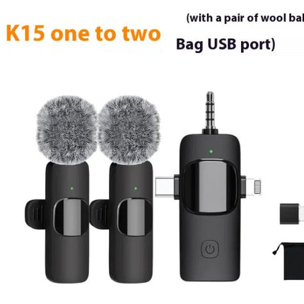 Wireless Collar Clip Microphone Three - in - one Three Connector Mini Microphone 35 Hole - Lamarshop1