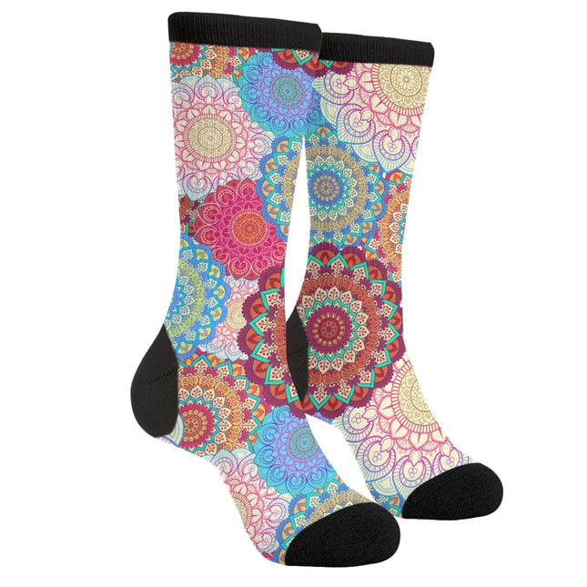 Mens Boho Flower Novelty Socks Fun Casual Socks Funny Socks Crazy Socks - Lamarshop1