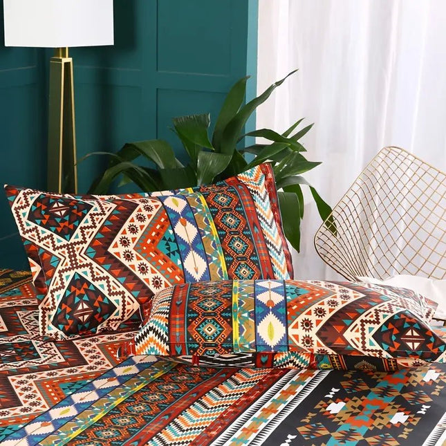 Boho Duvet Cover Set for Bedroom (1 Duvet + 1/2 Pillowcases)