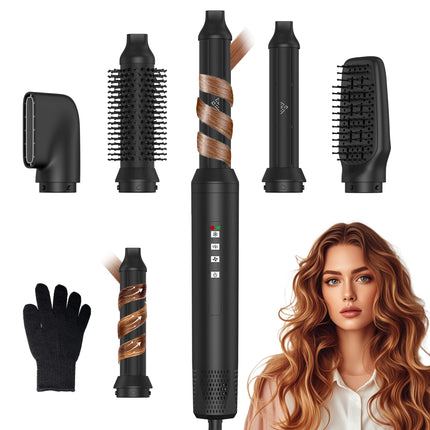 5 in 1 Blow Dryer Brush110000 RPM High Speed Hair Dryer BrushLeft & Right Auto Wrap Air CurlerFast Drying Air StylerHot Air Brush for Straightening Volumizing