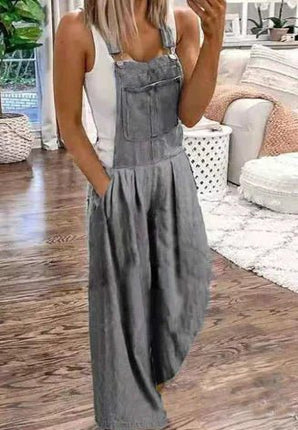 WOLFF Stylish Overall with Mid-Waist Wide-Leg Jeans