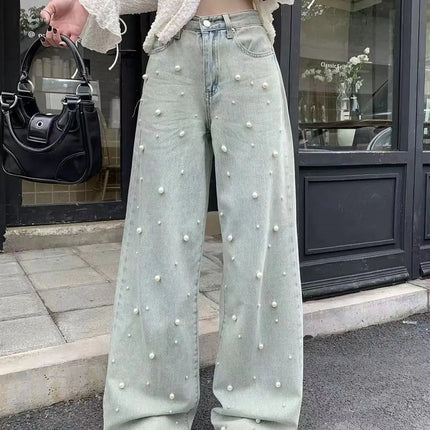 Women's High Waist Straight Wide Leg Jeans for Summer