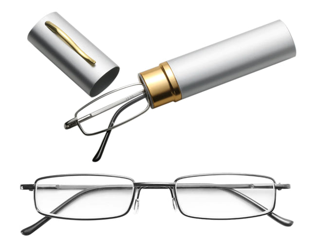 Classic HD Spring Compact Reading Glasses Readers Travel Slim Design with Case - Lamarshop1