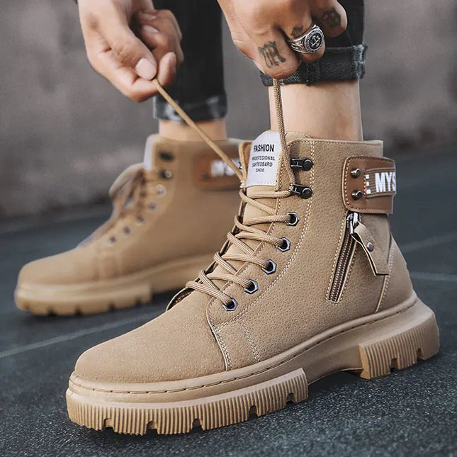 Retro British High - Top Martin Tooling Boots for Men - Lamarshop1
