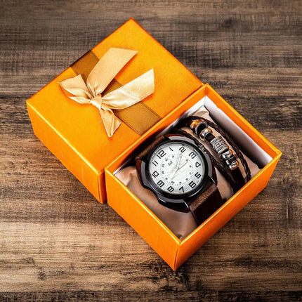 Quartz Watch and Bracelet Set for Men
