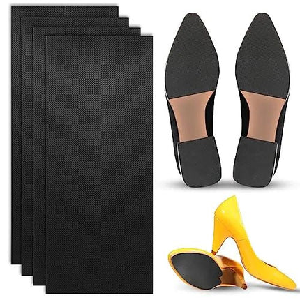 4Pcs Shoe Sole Protector Non - Slip Shoe Pads Shoe Bottom Protector Shoe Gummies for Heels Sole Protector for Heels and Anti Slip Shoe Grips Sneakers Leather Shoes Sole Repair Accessories (Black) - Lamarshop1