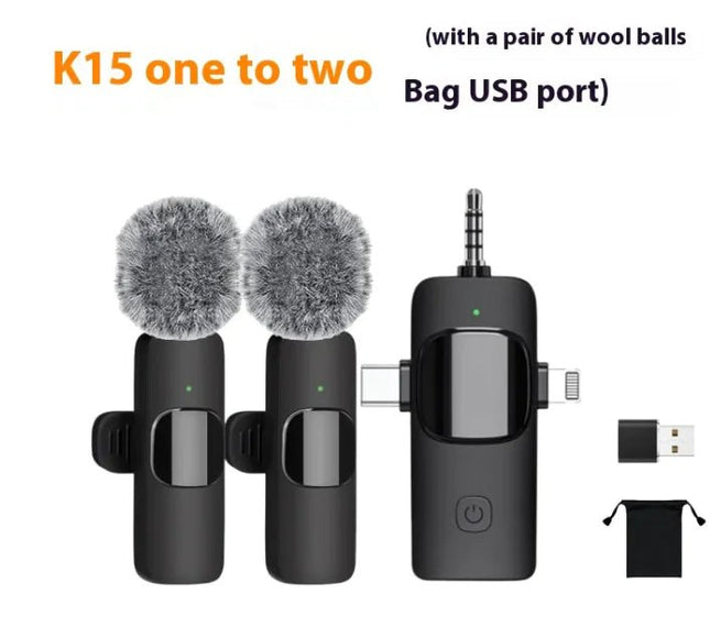 Wireless Collar Clip Microphone Three - in - one Three Connector Mini Microphone 35 Hole - Lamarshop1