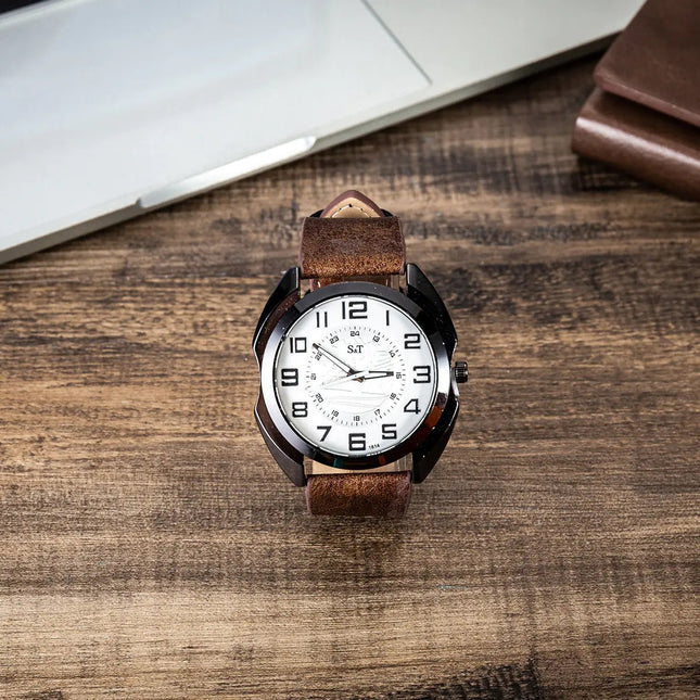 Quartz Watch and Bracelet Set for Men