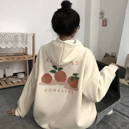 Women's Fleece Hooded Sweater with Loose Fit - Lamarshop1