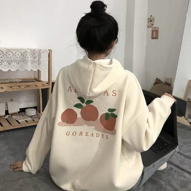 Women's Fleece Hooded Sweater with Loose Fit - Lamarshop1