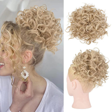 Curly High-Temperature Synthetic Hair Bun Accessories