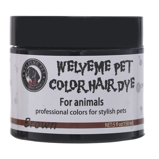 WELYEME Dog Hair Dye Brown Permanent Pet Hair Dye Professional Dog Safe Hair Dye Bright Color for Dogs and Horses