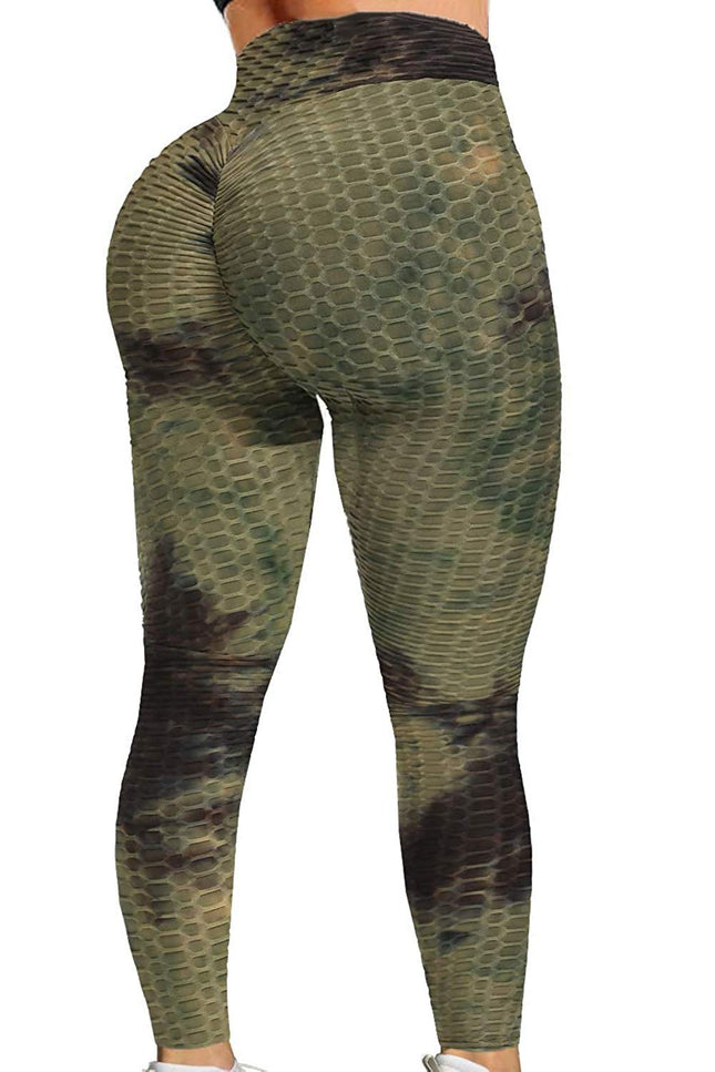 AEEZO Booty Leggings for Women Textured Scrunch Butt Lift Yoga Pants Slimming Workout High Waisted Anti Cellulite Tights