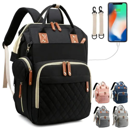 Dalaura Diaper Baby Changing Bag | Ultra Lightweight Baby Backpack Diaper Bag | Travel Diaper Bag With Portable Changing | Large Unisex Backpack Nappy Bags | Diaper Bags for Baby Boy (Black) - Lamarshop1
