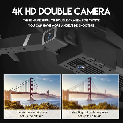 2023 New RC Drone With 4K HD Dual Camera WiFi FPV Foldable Quadcopter +4 Battery - Lamarshop1
