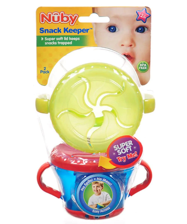 Nuby Keeper Snack Container 1 Count (Pack of 1) Colors May Vary
