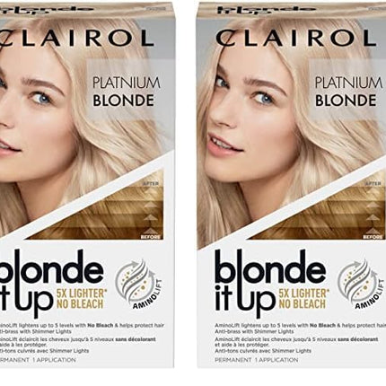 Clairol Blonde It Up Permanent Hair Dye Platinum Blonde Hair Color Pack of 2