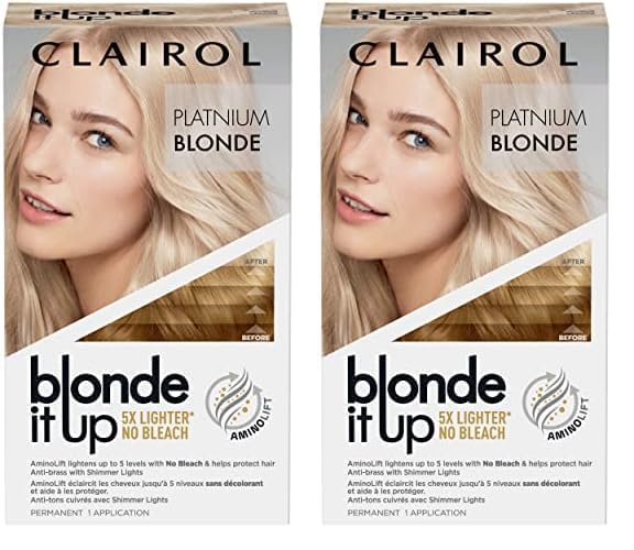 Clairol Blonde It Up Permanent Hair Dye Platinum Blonde Hair Color Pack of 2
