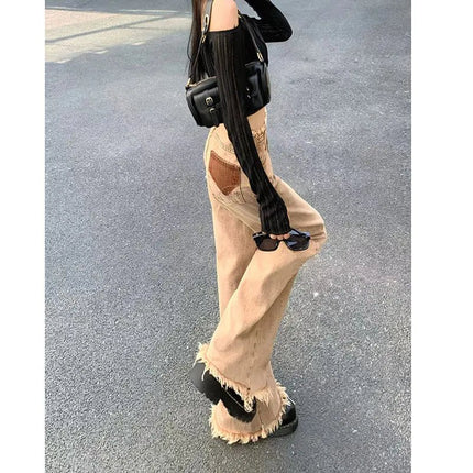 Vintage Women's Curry Loose Wide Leg Jeans